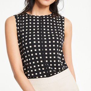 Ann Taylor Geo Seamed Matte Jersey Shell Shirt